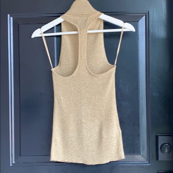 *SOLD* MANGO Sleeveless gold turtleneck - Picture 5 of 7